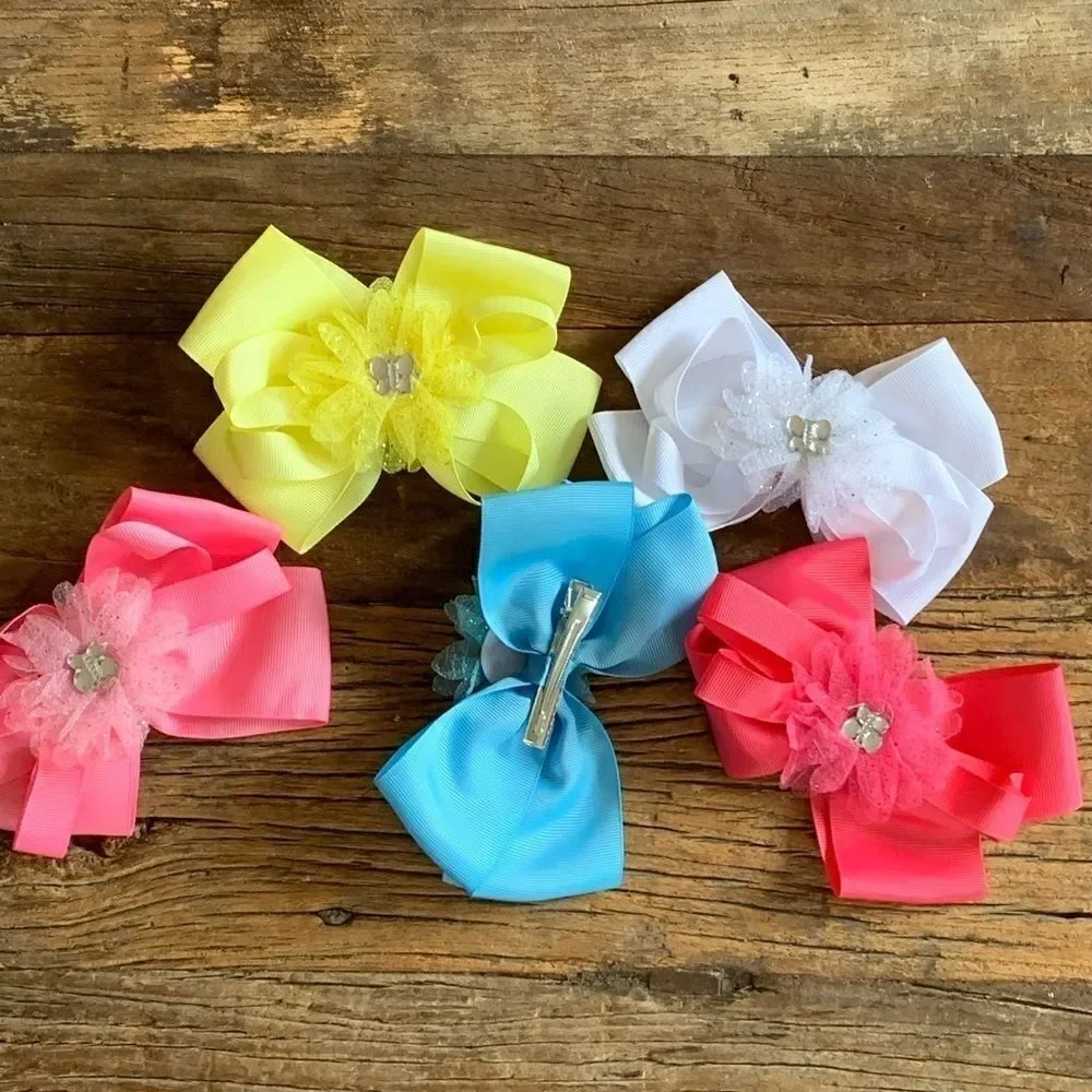Oversized girl  baby hair bows 5 pc bundle